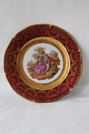 Vintage Limoges Fragonard porseleinen bord 1940 beschikbaar voor biedingen