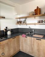 Moderne hoekkeuken met nieuwe vaatwasser, Huis en Inrichting, Gebruikt, Bruin, Hoekkeuken, Ophalen of Verzenden