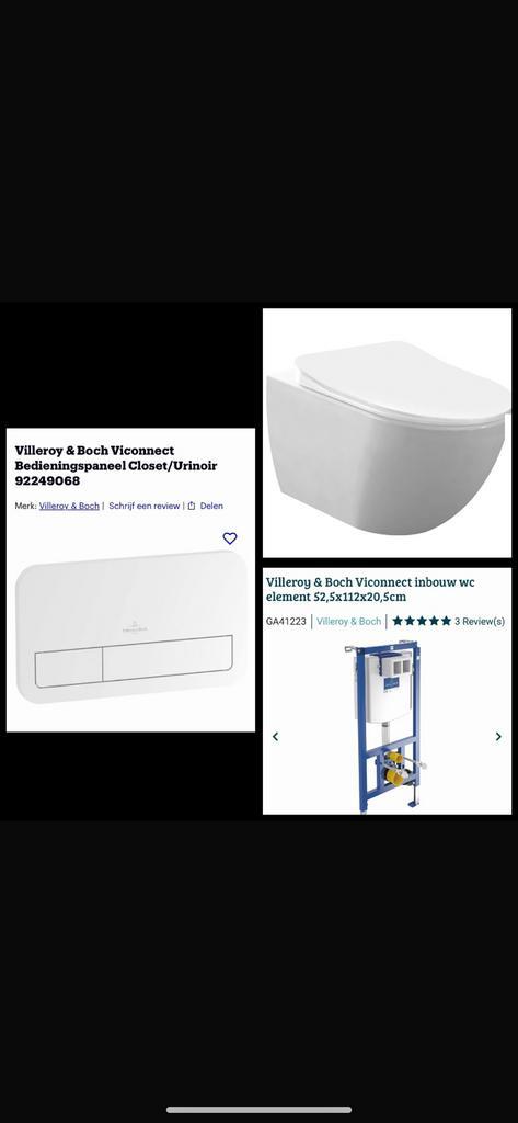 Mat witte en glanswitte wc setjes met Villeroy&Boch inbouw, Doe-het-zelf en Verbouw, Sanitair, Nieuw, Ophalen of Verzenden