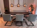 Rona eetkamerstoelen / eetbank. Den Elzen. Goossens., Huis en Inrichting, Stoelen, Drie, Leer, Ophalen of Verzenden, Zo goed als nieuw