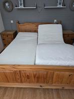 Grenen bed 160x200 met verstelbare lattenbodems, Ophalen, Tweepersoons