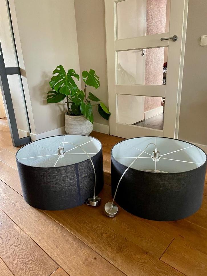 Hanglamp cilinder 2x, Huis en Inrichting, Lampen | Hanglampen, Gebruikt, Minder dan 50 cm, Stof, Ophalen