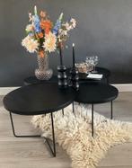 Salontafels Black & Wood & IJzer Set, Huis en Inrichting, Ophalen of Verzenden, Zo goed als nieuw, Rond