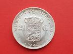 2,5 gulden 1944 Curaçao, Postzegels en Munten, Munten | Nederland, Zilver, 2½ gulden, Koningin Wilhelmina, Ophalen of Verzenden