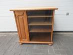 2x lichteiken televisiekastjes met planken en rookglas, Huis en Inrichting, Ophalen, Gebruikt, 100 tot 150 cm, Minder dan 100 cm