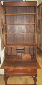 Antiek Bureau + opzetkast met glazen deurtjes, Antiek en Kunst, Antiek | Meubels | Kasten, Ophalen