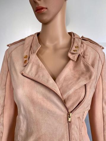 F833 SuperTrash mt 38=M echt lams-leren jasje blazer roze beschikbaar voor biedingen