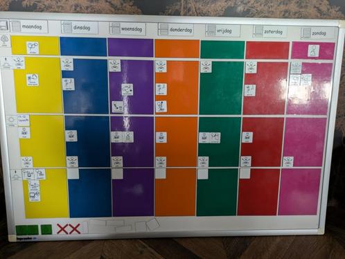 Planbord + pictogrammen autisme/adhd, Huis en Inrichting, Woonaccessoires | Memoborden, Zo goed als nieuw, Magneetbord, Ophalen