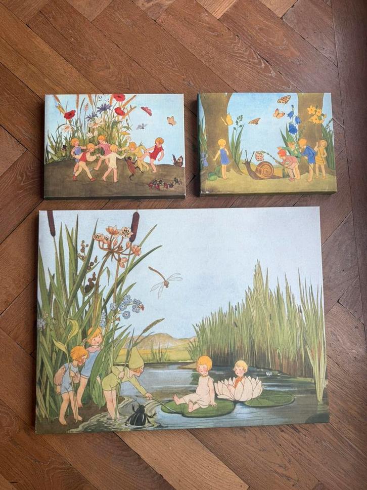 Drie prenten Elsa Beskow, Kinderen en Baby's, Kinderkamer | Inrichting en Decoratie, Gebruikt, Ophalen