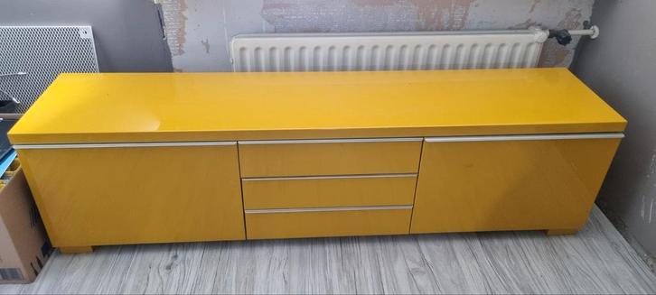 Besta Burs TV meubel hoogglans geel, Huis en Inrichting, Kasten | Televisiemeubels, Minder dan 100 cm, 150 tot 200 cm, 25 tot 50 cm
