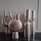Raw alu set kandelaar en vazen zilver ruw aluminium nieuw, 25 tot 50 cm, Nieuw, Ophalen of Verzenden, X