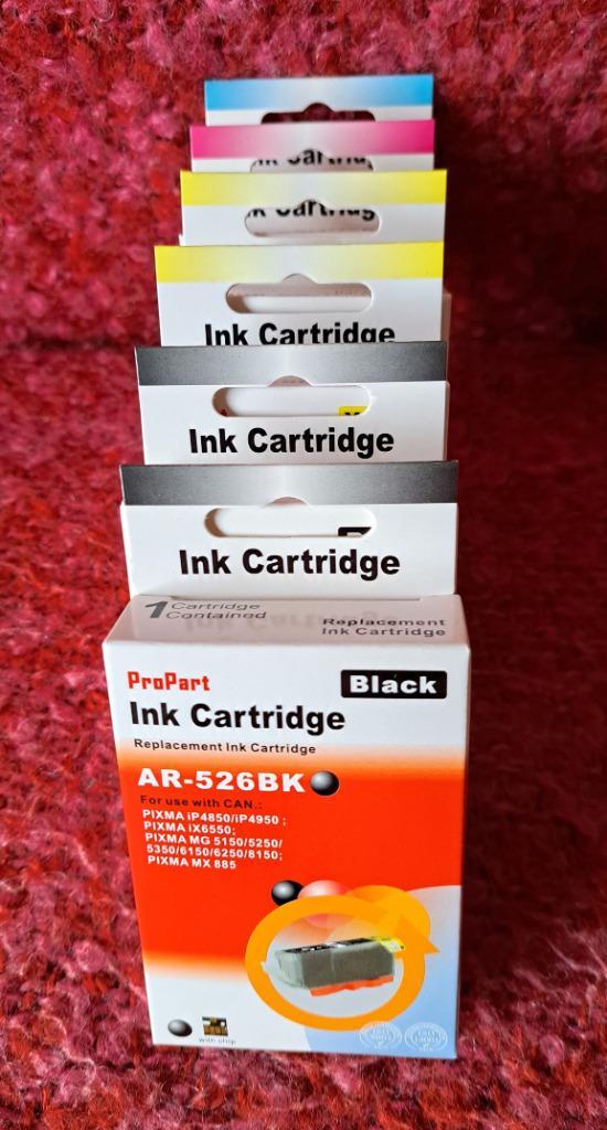 Canon cartridges CLI-526 en PGI-525BK met chip (huismerk), Computers en Software, Printerbenodigdheden, Nieuw, Cartridge, Ophalen of Verzenden