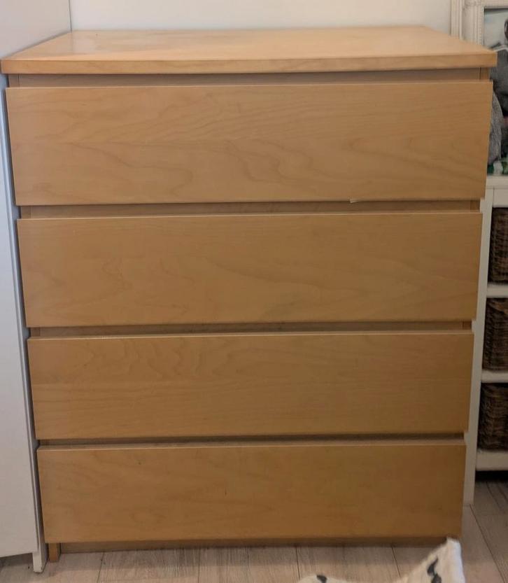 Ikea Malm ladekast met 4 lades, Huis en Inrichting, Kasten | Kledingkasten, Gebruikt, Minder dan 100 cm, 50 tot 100 cm, 25 tot 50 cm
