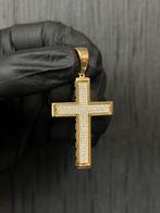 14 karaat gouden hanger kruis, Ophalen of Verzenden, Zo goed als nieuw, Goud
