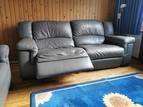 Lederen relax bankstel (2 + 3 zits), Huis en Inrichting, Banken | Bankstellen, Zo goed als nieuw, Rechte bank, Vierpersoons of meer