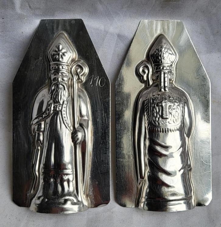 Oude dubbele chocoladevorm: Sinterklaas (Sint Nicolaas), Antiek en Kunst, Curiosa en Brocante, Ophalen of Verzenden