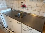 RVS Aanrechtblad met Spoelbak, Huis en Inrichting, Keuken | Keukenelementen, Ophalen, Gebruikt, 100 tot 150 cm, Minder dan 100 cm