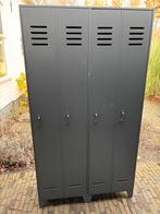 Stoere staalgrijze grenen WOOOD STIJN kledingkast | locker, Huis en Inrichting, Ophalen, Met deur(en), 100 tot 150 cm, Zo goed als nieuw