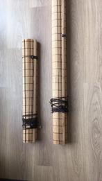 Twee bamboe rolgordijnen 76 cm en 148,5 cm breed, Ophalen, Gebruikt, 100 tot 150 cm, Bruin
