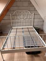 IKEA Leirvik Bed 140x200 - Wit Metalen Frame, Ophalen, Gebruikt, Wit, 140 cm
