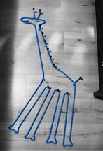 Vintage  Grote Giraffe Wandkapstok blauw, Metaal, Zo goed als nieuw, Wandkapstok, Ophalen