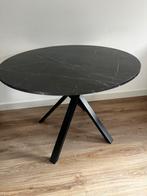 Eettafel zwart marmerlook blad IKEA, Huis en Inrichting, Tafels | Eettafels, Ophalen, Gebruikt, 100 tot 150 cm, Rond