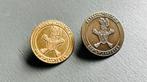 2x Vlaamse Karnaval Federatie pins / speldjes, Verzamelen, Speldjes, Pins en Buttons, Ophalen of Verzenden