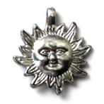 Grote zilverkleurige bedel metallook zon (2 stuks), Verzenden, Nieuw, Bedel