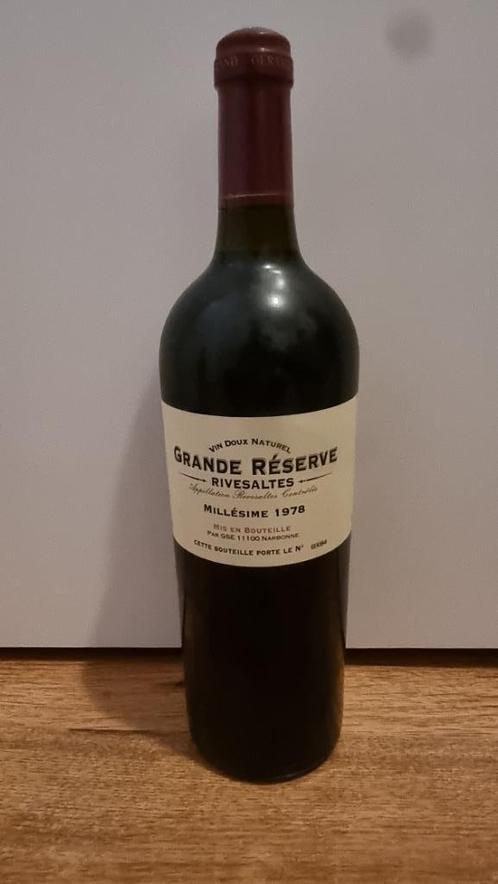 GRANDE RÉSERVE RIVESALTES Vind doux naturel - 1978, Verzamelen, Wijnen, Nieuw, Rode wijn, Frankrijk, Vol, Ophalen of Verzenden