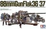 Tamiya 1:35 German 88 mm Flak 36/37 met crew, 1:32 tot 1:50, Overige typen, Ophalen of Verzenden, Zo goed als nieuw