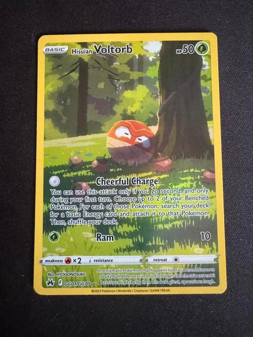 Hisuian Voltorb CRZ GG01, Hobby en Vrije tijd, Verzamelkaartspellen | Pokémon, Zo goed als nieuw, Losse kaart, Ophalen of Verzenden
