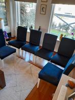 6 IKEA Henriksdal stoelen - nette staat!, Huis en Inrichting, Ophalen, Hout, Gebruikt, Blauw