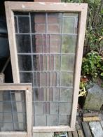 Antieke glas in lood ramen, Doe-het-zelf en Verbouw, Glas en Ramen, Gevelraam of Ruit, Gebruikt, Minder dan 80 cm, Ophalen of Verzenden