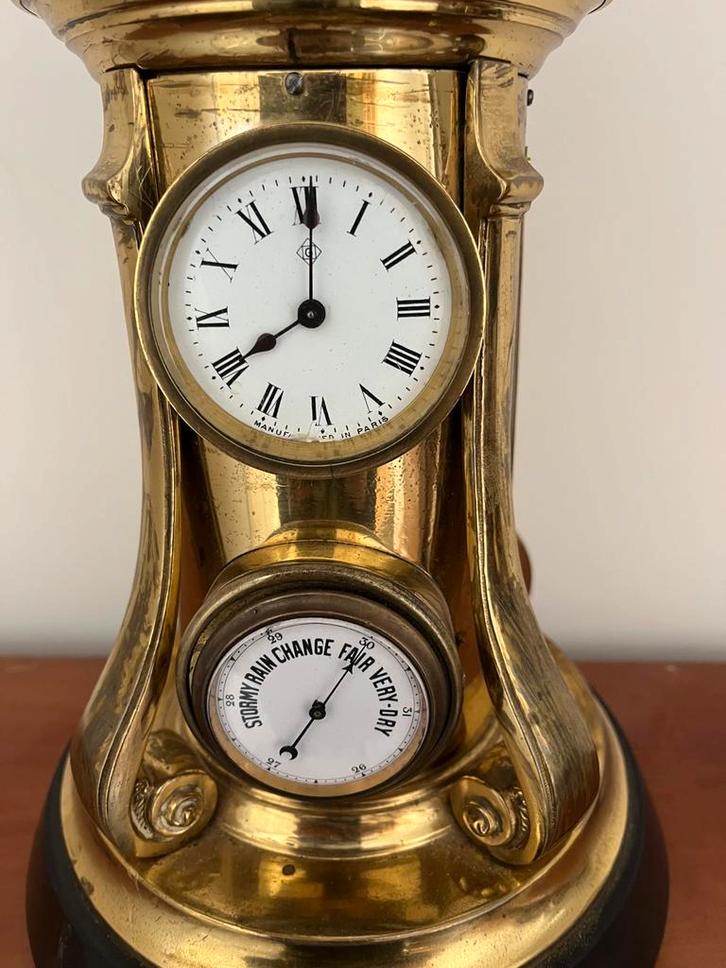 Industrieele messing klok van rond 1880, Antiek en Kunst, Antiek | Klokken, Ophalen of Verzenden