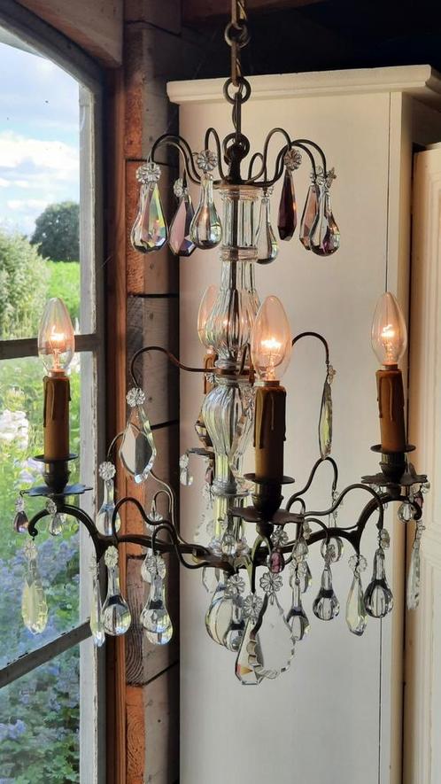 Franse kroonluchter 23H (nuzzelspul), Huis en Inrichting, Lampen | Kroonluchters, Gebruikt, Ophalen of Verzenden
