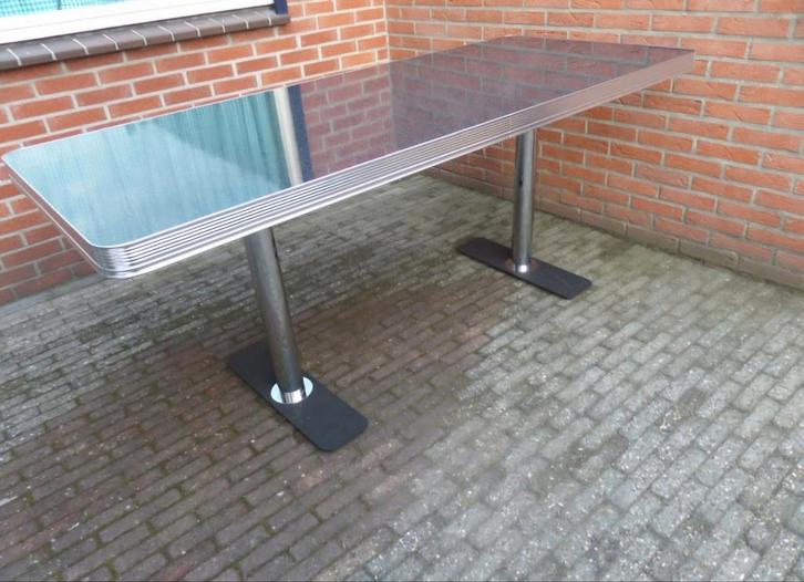 FIFTIES SIXTIES BEL AIR  DINER TAFEL TO 29 MET STOELEN, Huis en Inrichting, Stoelen, Zo goed als nieuw, Vijf, Zes of meer stoelen