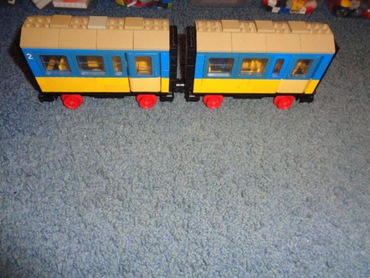 Partij i141=oude Lego trein wagons verkleurd, Kinderen en Baby's, Speelgoed | Duplo en Lego, Gebruikt, Lego, Losse stenen, Ophalen of Verzenden