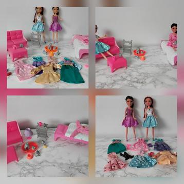 Kleding Barbie Poppen Meubeltjes Speelset Jurken Schoentjes  beschikbaar voor biedingen