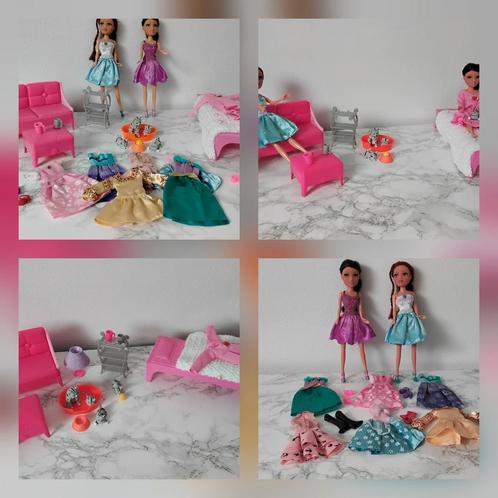 Kleding Barbie Poppen Meubeltjes Speelset Jurken Schoentjes, Kinderen en Baby's, Speelgoed | Poppen, Gebruikt, Barbie, Ophalen of Verzenden