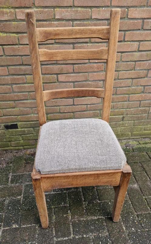 6 x Eetkamerstoelen Eiken Hufterproof, Huis en Inrichting, Stoelen, Gebruikt, Vijf, Zes of meer stoelen, Hout, Stof, Bruin, Ophalen