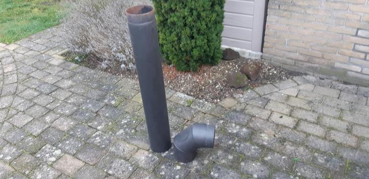 Kachelpijp en bocht, Doe-het-zelf en Verbouw, Verwarming en Radiatoren, Gebruikt, Kachel, 800 watt of meer, 80 cm of meer, Minder dan 60 cm