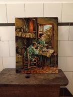 oud borduurwerk het diner, Frankrijk brocante antiek vintage, Antiek en Kunst, Ophalen of Verzenden