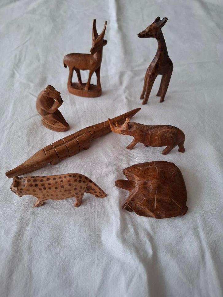 Handgemaakt houten diertjes uit Afrika, Antiek en Kunst, Kunst | Beelden en Houtsnijwerken, Ophalen