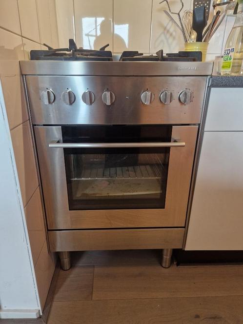 Solitaire fornuis (gas) + oven, Witgoed en Apparatuur, Fornuizen, Gebruikt, Vrijstaand, Gas, 4 kookzones, 90 tot 95 cm, 45 tot 60 cm