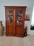 Serotina kersen kast met geslepen  glas, Ophalen, Gebruikt, 100 tot 150 cm, Glas