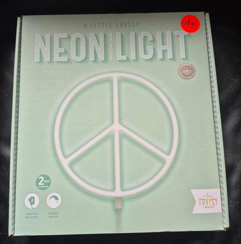Retro neon stijl lamp: Peace - wit | A Little Lovely Company, Huis en Inrichting, Lampen | Overige, Nieuw, Ophalen of Verzenden