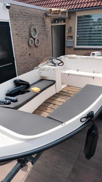 Consoleboot 4.20 met Honda 7.5pk 4T en trailer beschikbaar voor biedingen