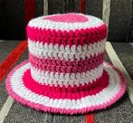 Toiletrolhoedje roze rose wit gehaakt retro hoedje, Ophalen of Verzenden, Nieuw
