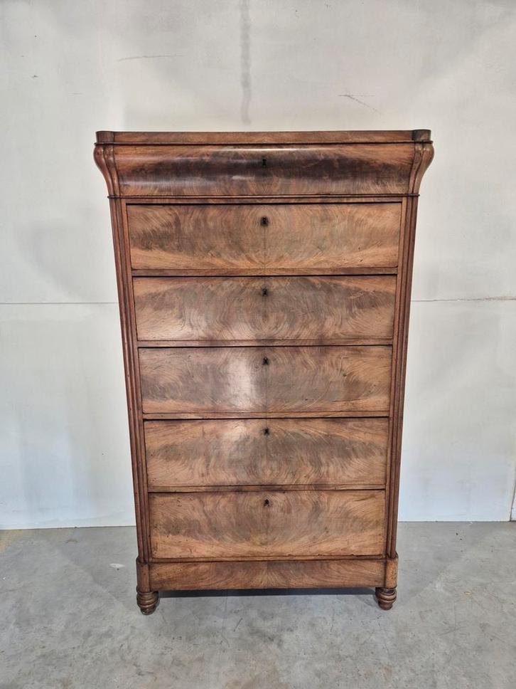 Antieke chifonniere commode biedemeier ladekast, Huis en Inrichting, Kasten | Ladekasten, Gebruikt, Minder dan 100 cm, 25 tot 50 cm