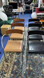 6 eetkamerstoelen La Palma Italiaans Design, Huis en Inrichting, Stoelen, Metaal, Bruin, Zo goed als nieuw, Vijf, Zes of meer stoelen